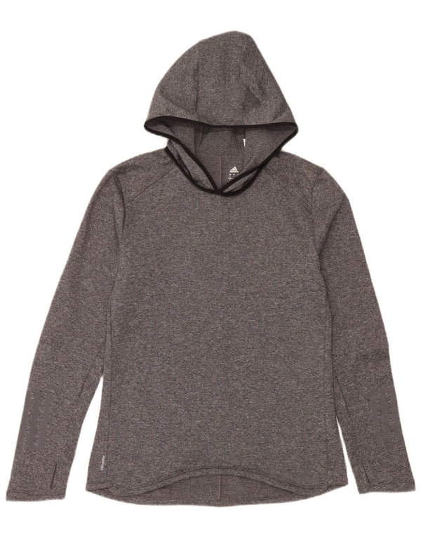 Adidas Climalite Sweat à capuche pour femme UK 8/10 Petit Gris Polyester