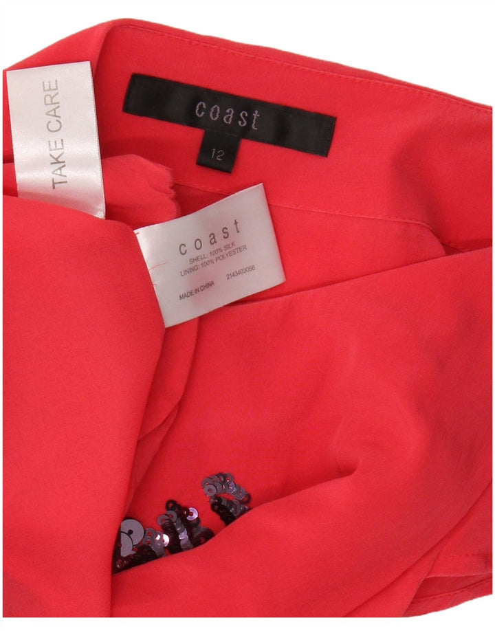 COAST Robe fourreau pour femme UK 12 Soie florale rose moyen