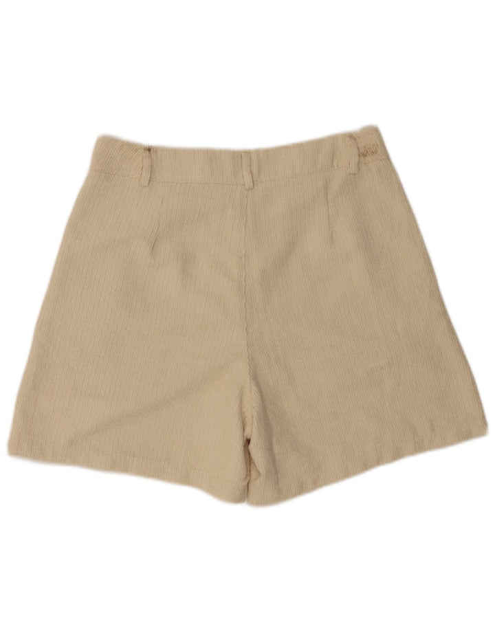 Benetton Short en velours côtelé pour femme UK 12 Medium W28 Beige Polyester