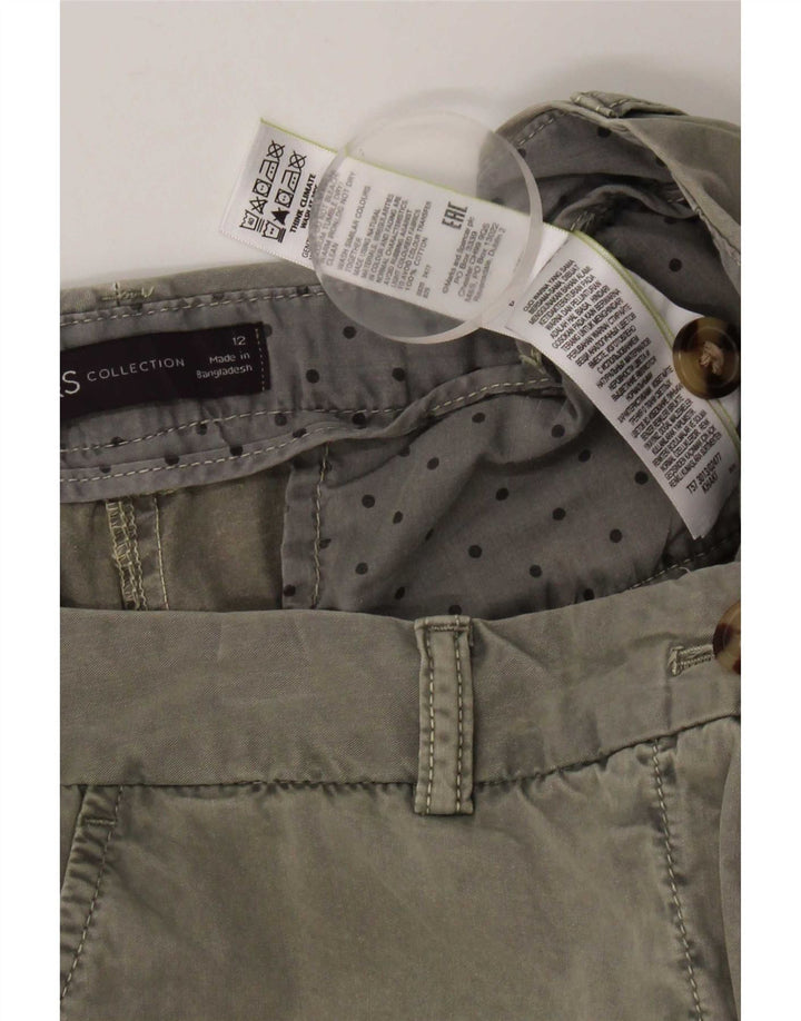 Marks & Spencer Short chino pour femme UK 12 Medium W32 Kaki Coton