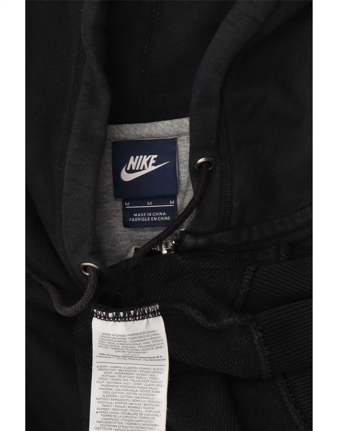 Nike Sweat à capuche zippé pour homme en coton noir moyen