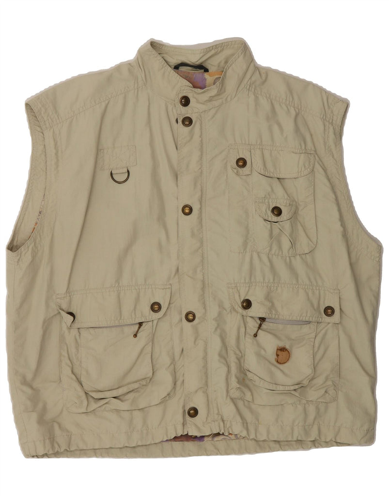 FJALL RAVEN Mens Utility Gilet UK 40 Large Beige Vintage Fjall Raven and Second-Hand Fjall Raven from Messina Hembry 