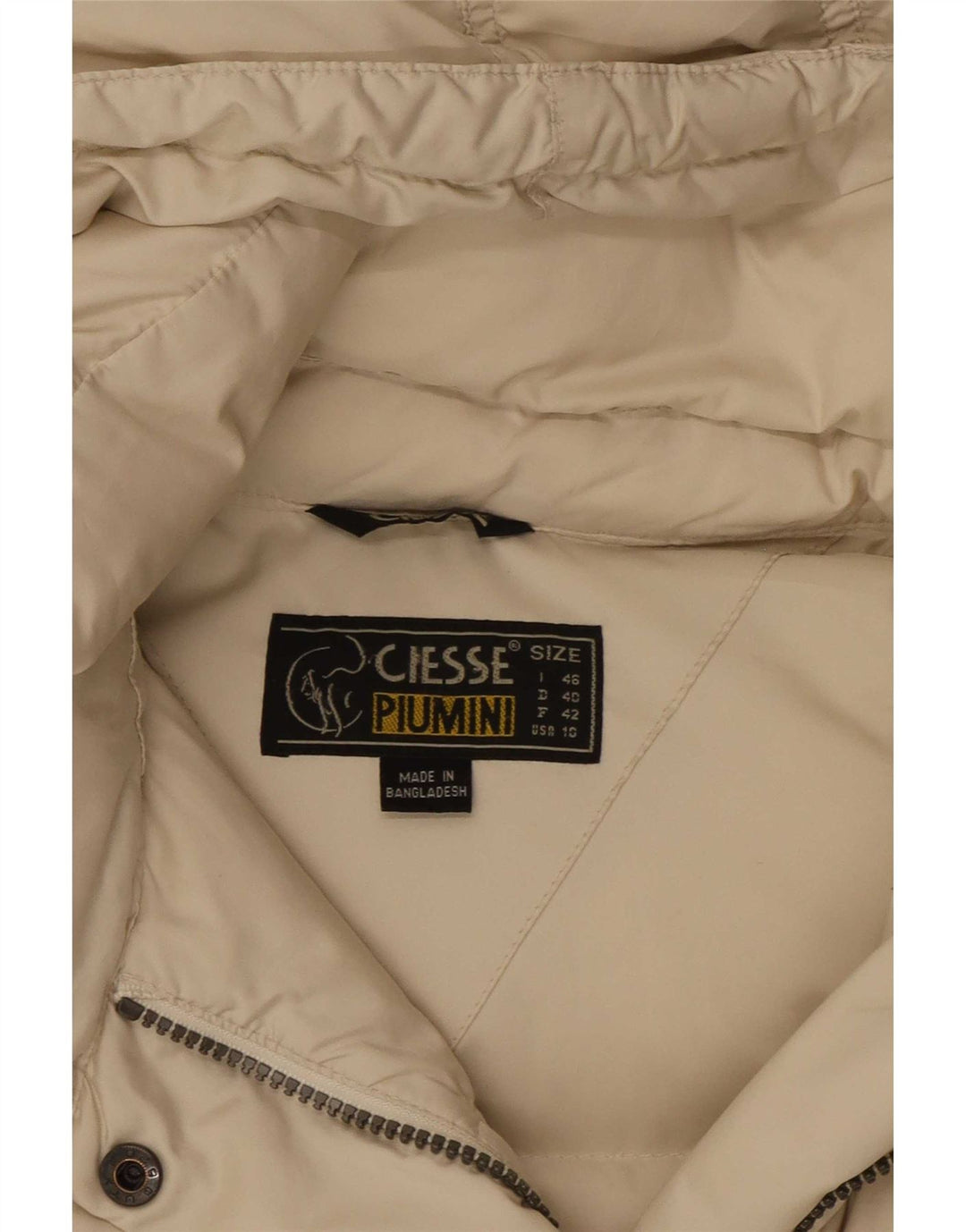 Ciesse Piumini Veste matelassée à capuche pour femme IT 46 Large Polyester blanc cassé