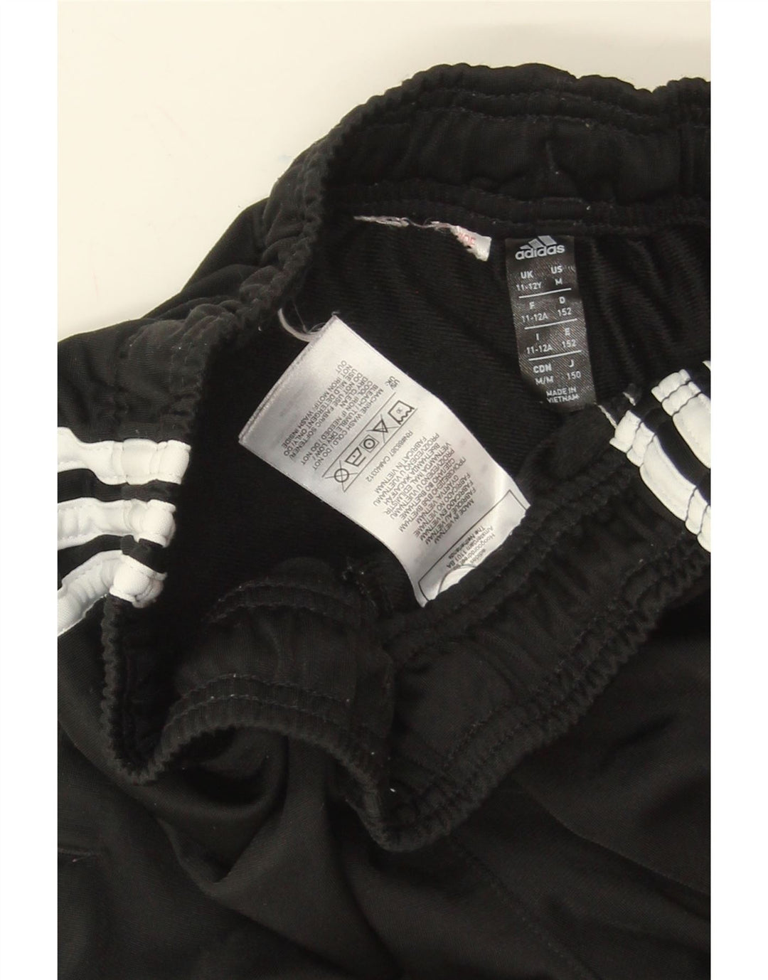 ADIDAS Boys Tracksuit Trousers Joggers 11-12 Years  Black Polyester Vintage Adidas and Second-Hand Adidas from Messina Hembry 