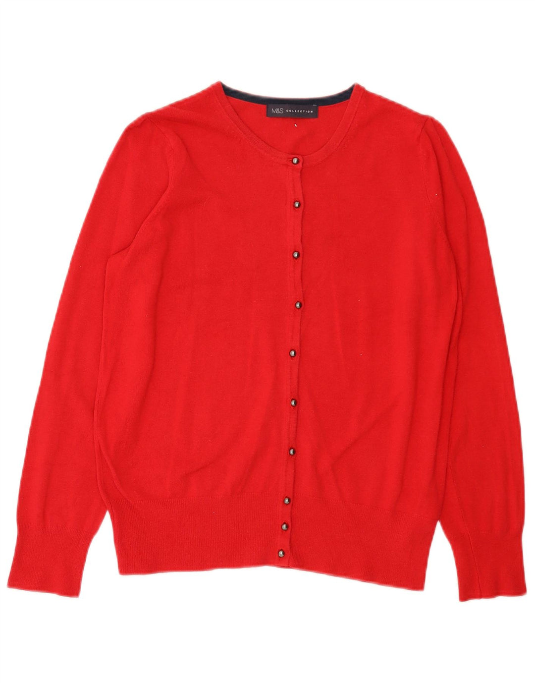 Marks & Spencer Pull Cardigan Femme UK 12 Viscose Rouge Moyen