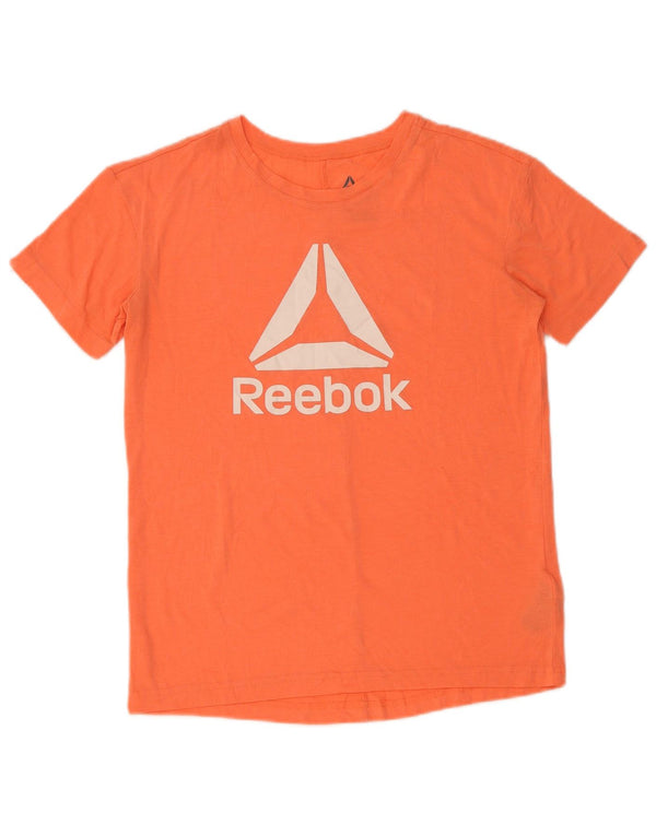 Reebok T-shirt graphique surdimensionné Speedwick pour femme UK 8/10 Small Orange