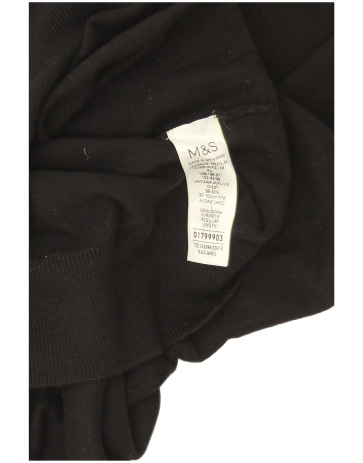 Marks & Spencer Pull col roulé pour femme UK 14 en coton noir moyen