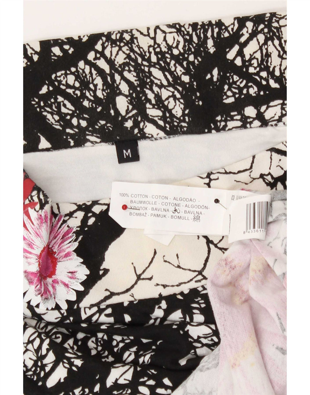 vintage Femme A-Line Jupe Moyenne W30 Coton Floral Multicolore