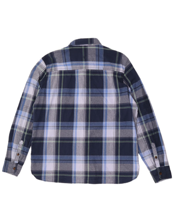 FAT FACE Chemise Flanelle Homme XL Bleu Carreaux Coton