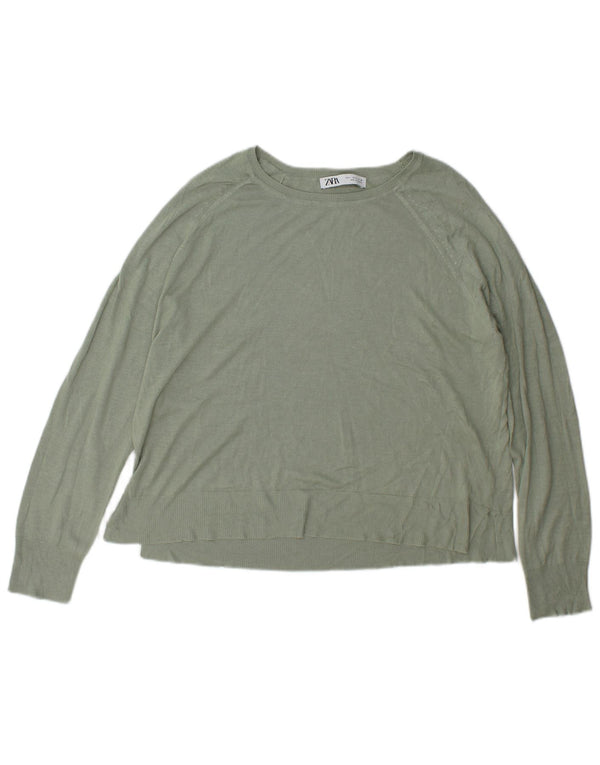 Zara Pull col bateau pour femme UK 16 Large Vert