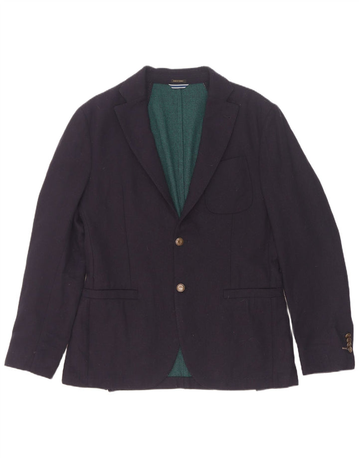 Massimo Dutti Veste Blazer 2 Boutons Homme EU 48 Laine Bleu Marine Moyen