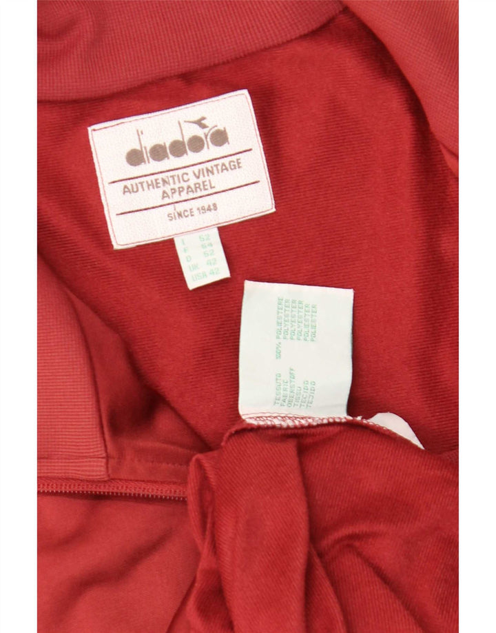 Diadora Veste de survêtement pour homme UK 42 Large Rouge Polyester