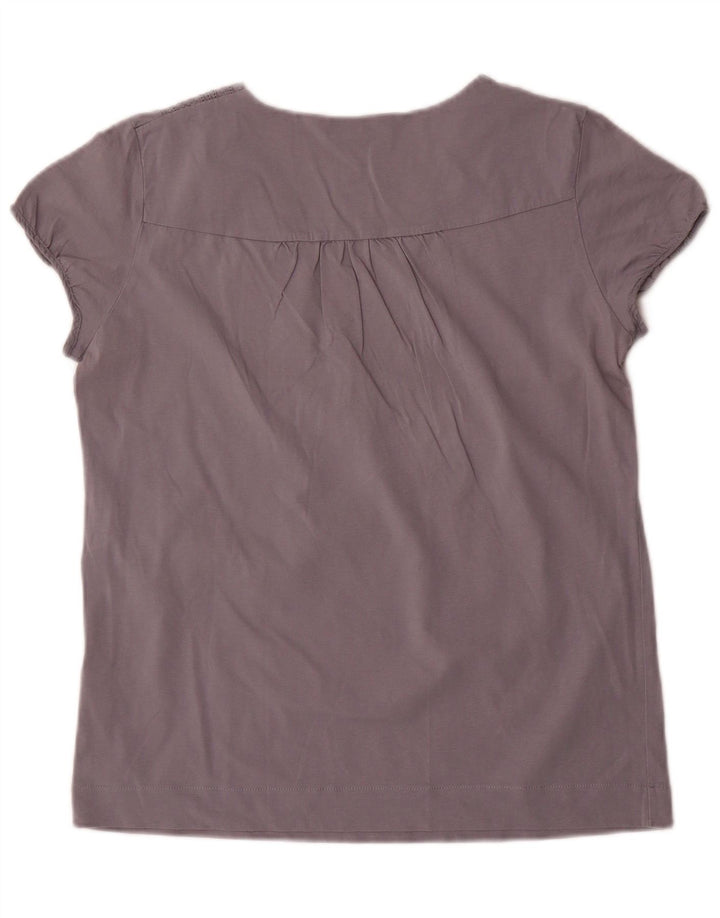 MASSIMO DUTTI Chemisier Femme Top UK 14 Large Gris Coton