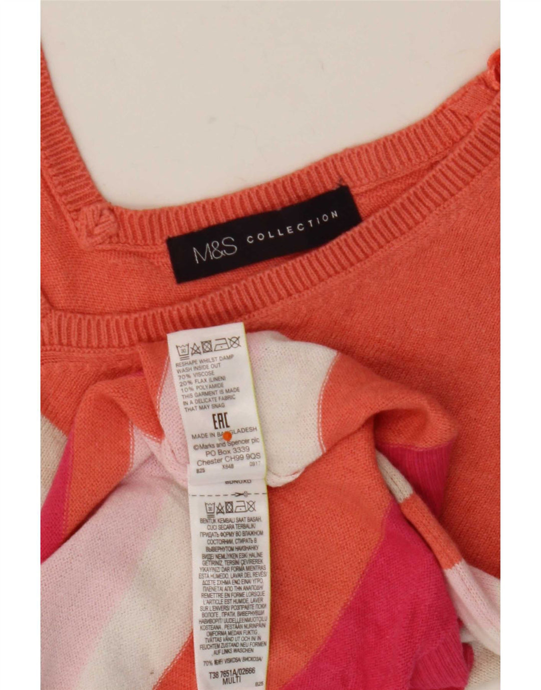 Marks & Spencer Pull col V pour femme UK 12 Medium Multicolore