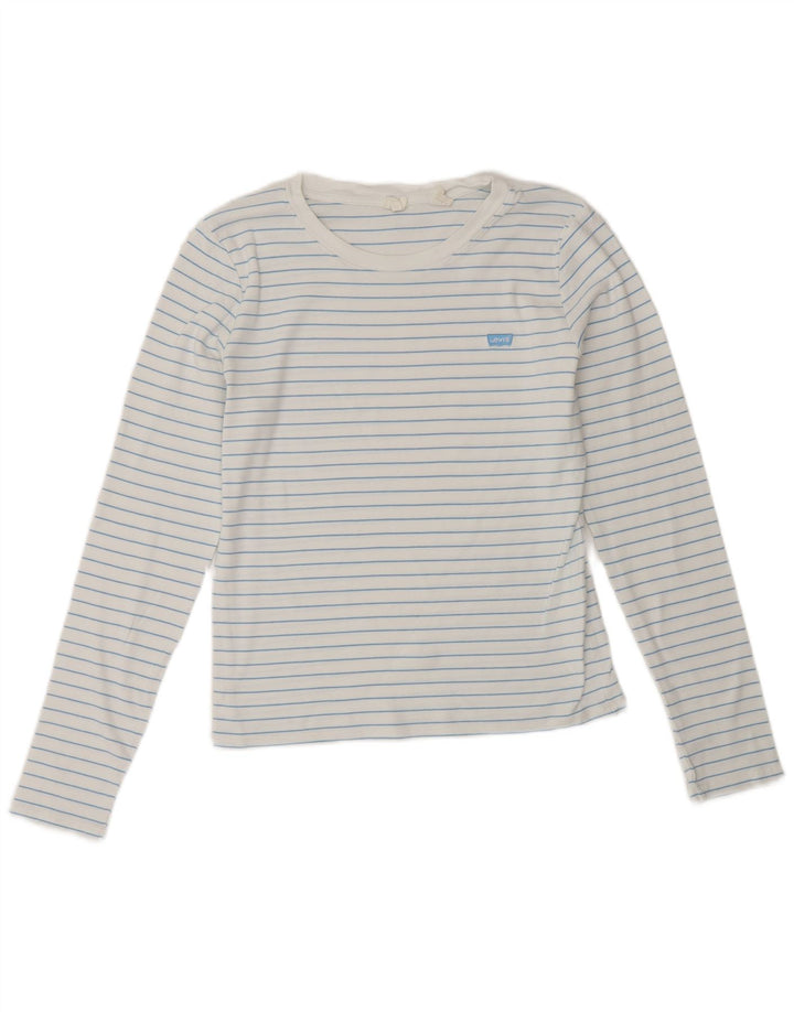 Levi's Top à manches longues pour femme UK 12 Medium Blanc Rayé