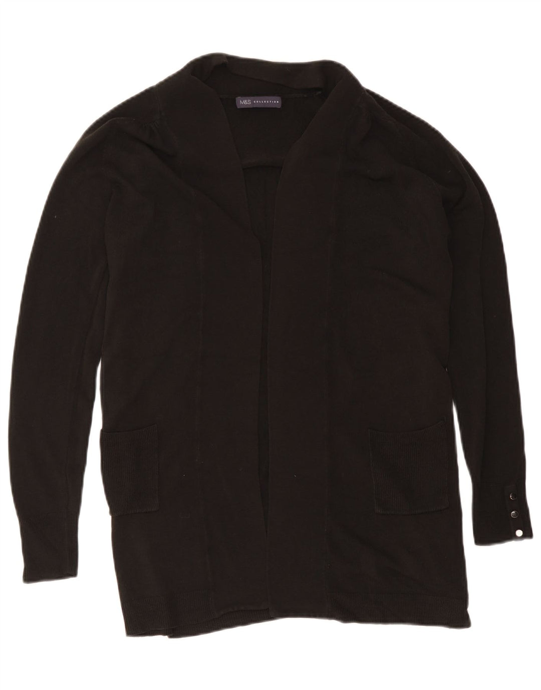 Marks & Spencer Pull cardigan ouvert pour femme UK 12 Acrylique noir moyen