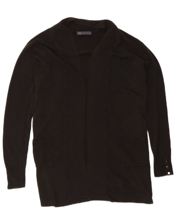 Marks & Spencer Pull cardigan ouvert pour femme UK 12 Acrylique noir moyen