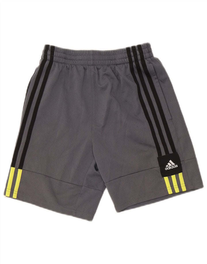 Adidas Short de Sport Garçon 10-11 Ans Gris Moyen Polyester