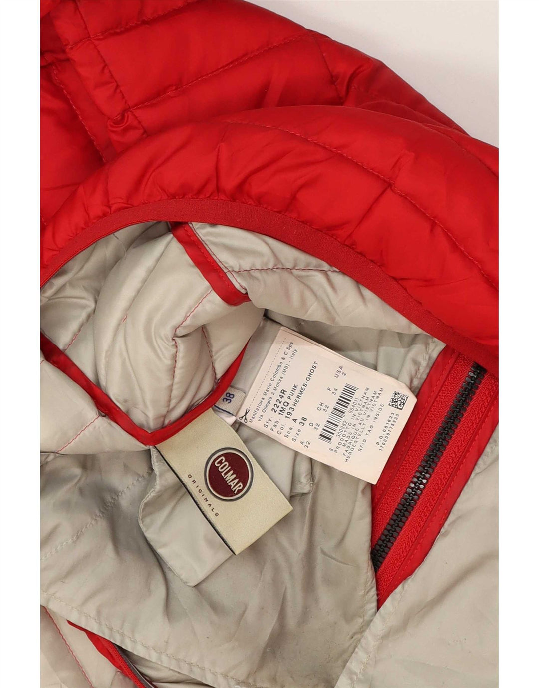 Colmar Veste matelassée à capuche pour femme IT 38 2XS Rouge Polyester