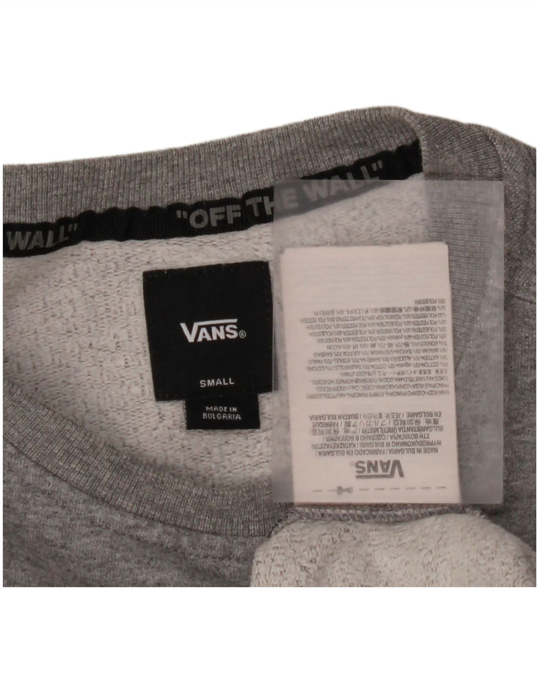 VANS Sweat-shirt graphique pour hommes, petit, gris, coton