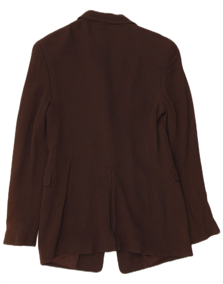 Episode Veste Blazer 1 Bouton Femme UK 8 Petite Viscose Marron