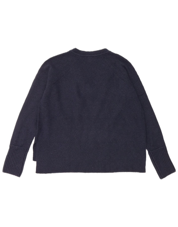 J. CREW Pull surdimensionné à col en V pour femme UK 10 Small Bleu marine