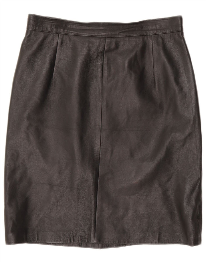 jupe en cuir femme vintage IT 46 Large W32 Cuir Noir