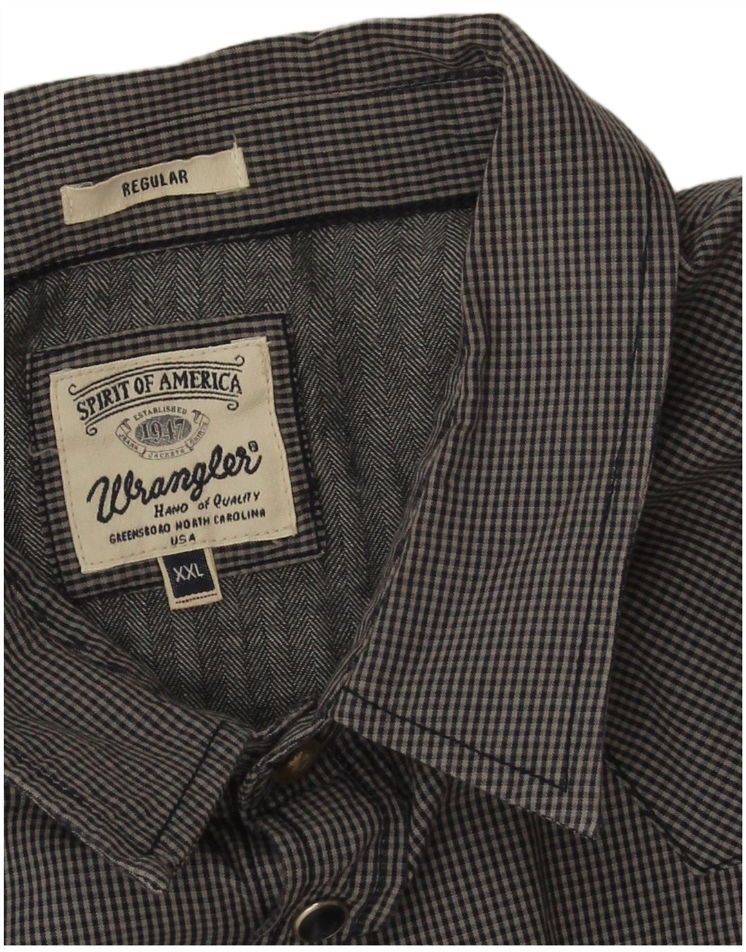 Wrangler Chemise western coupe classique pour homme 2XL en coton vichy bleu marine