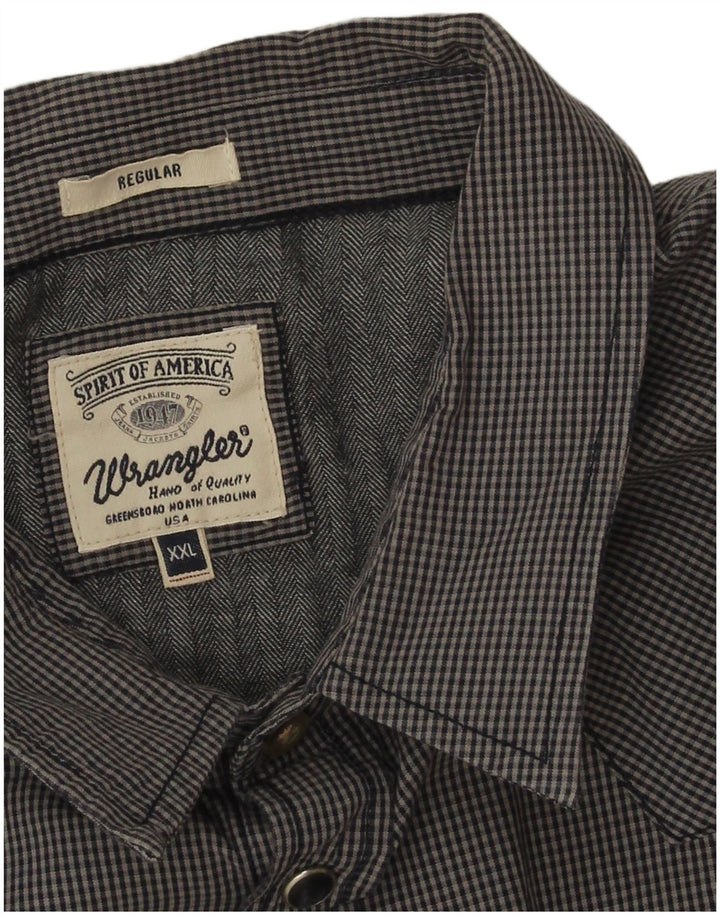 Wrangler Chemise western coupe classique pour homme 2XL en coton vichy bleu marine
