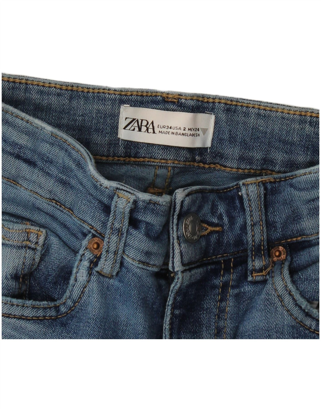 Zara Jean évasé pour femme EU 34 2XS W24 L31 Bleu