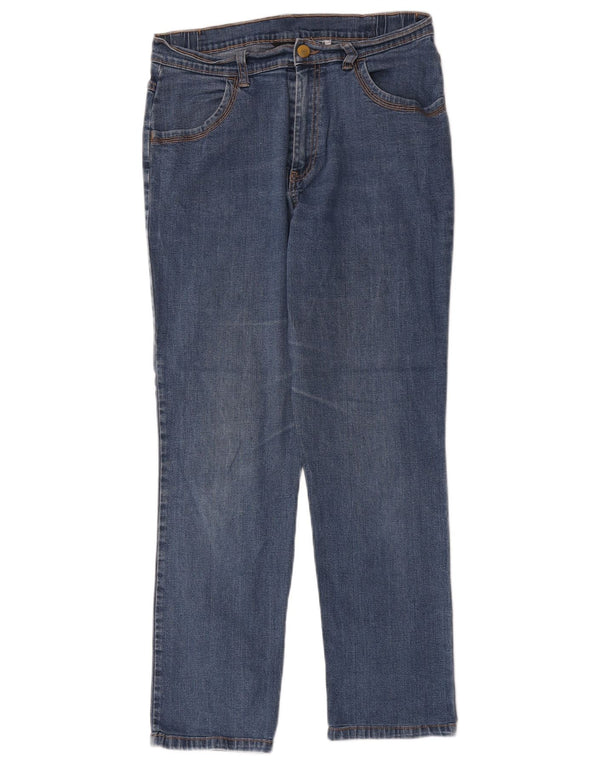 Marks & Spencer Jean droit pour femme UK 12 Medium W30 L27 Bleu Coton