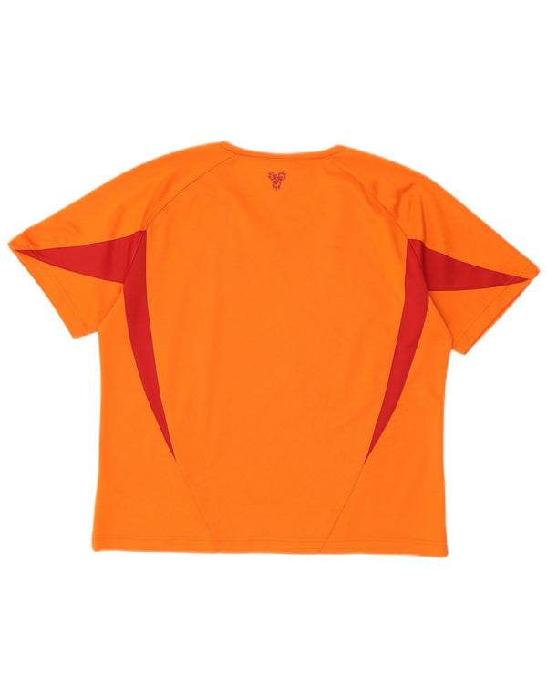 Jack Wolfskin T-Shirt Femme Top UK 18 XL Orange Colourblock Polyester
