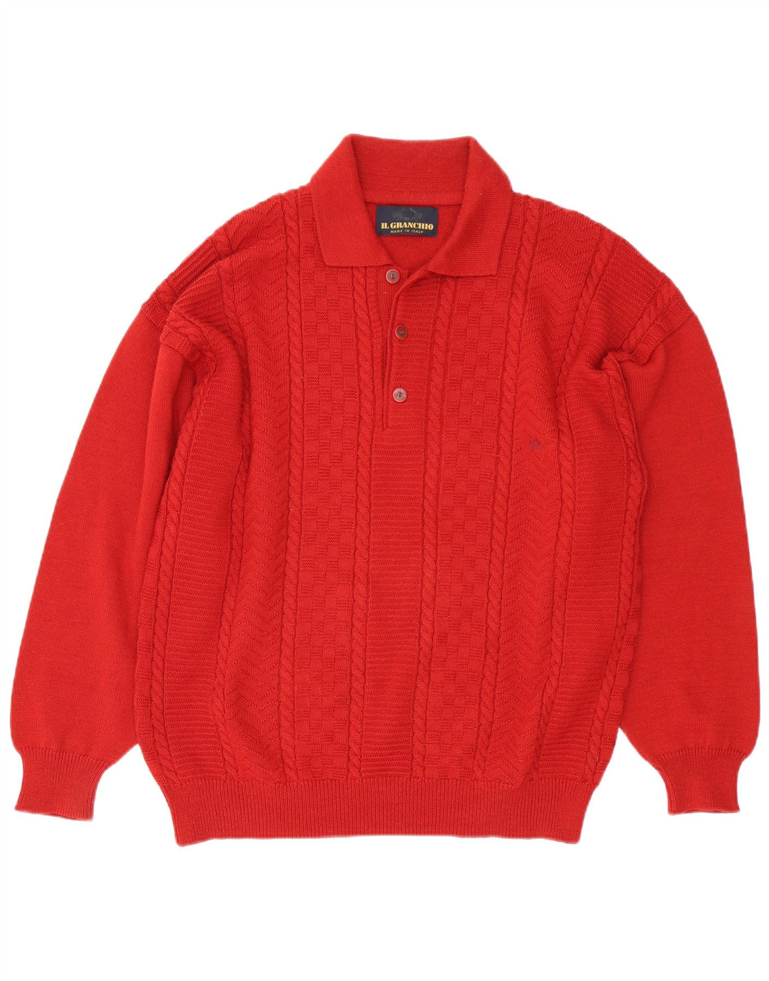 Il Granchio Pull Col Polo Homme Grande Laine Rouge
