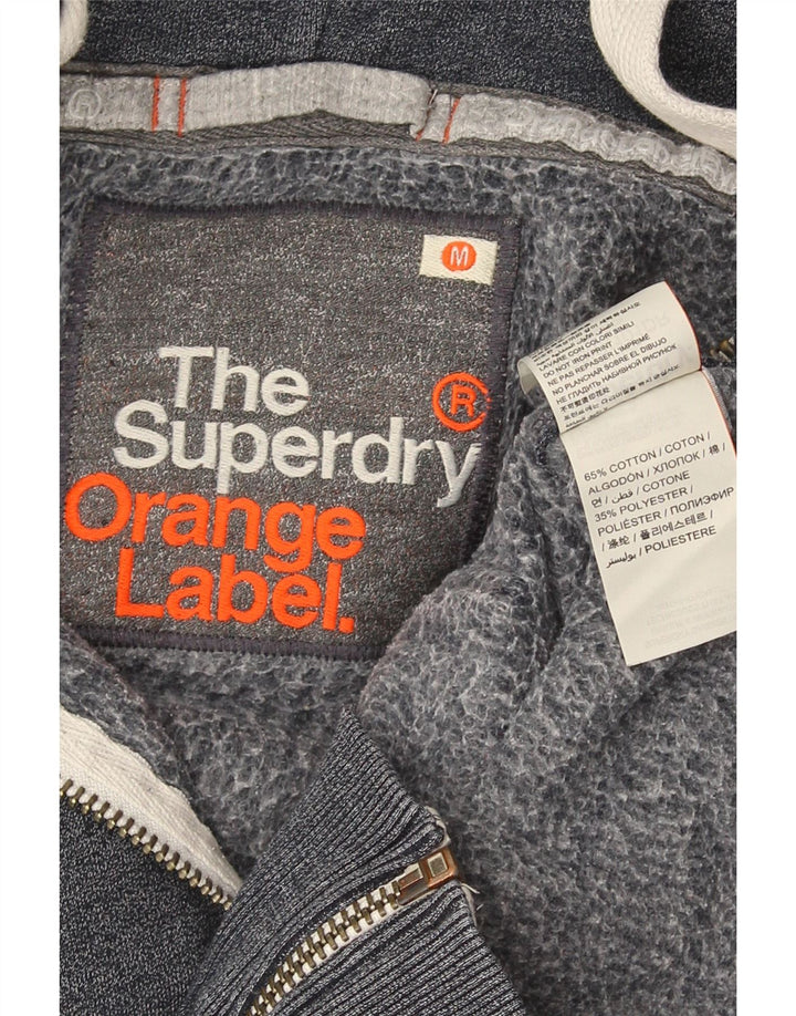 Superdry Sweat à Capuche Zippé Homme Gris Moyen Coton