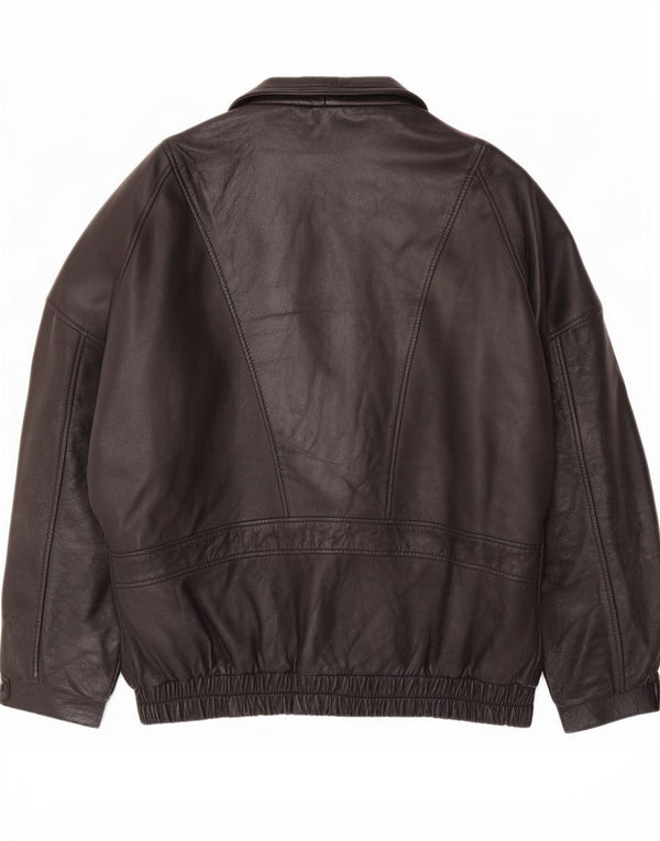 veste en cuir homme vintage EU 50 Grand Noir