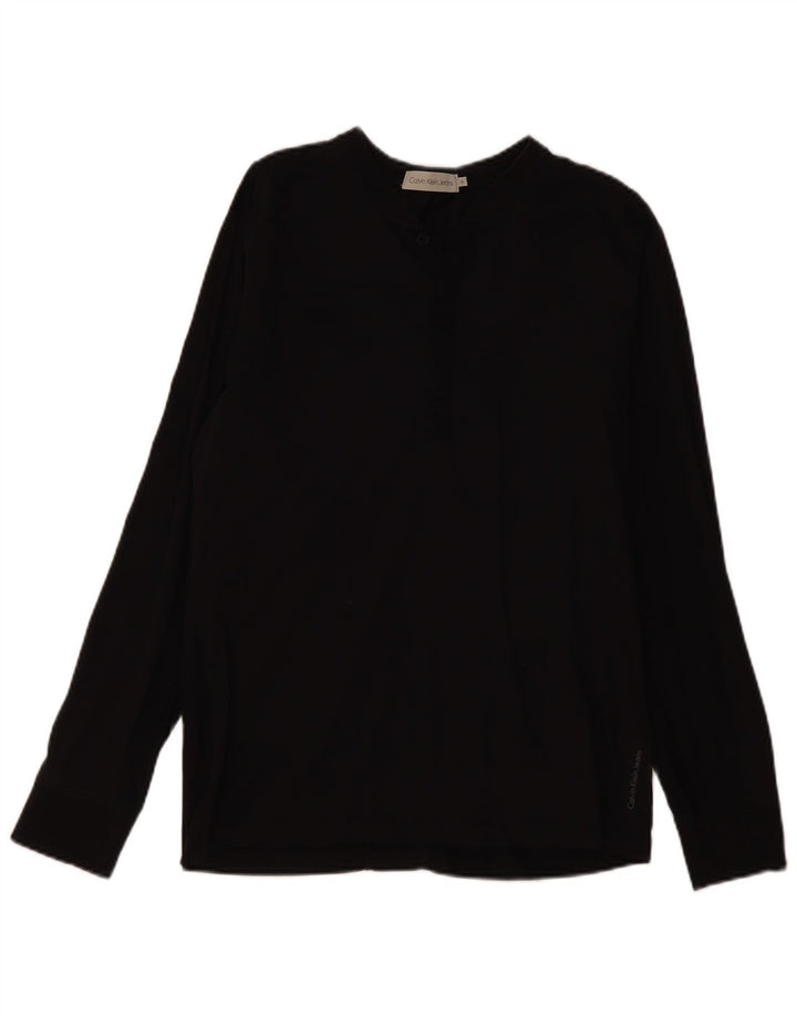 Calvin Klein Jeans Haut à manches longues pour femme UK 12 Coton noir moyen