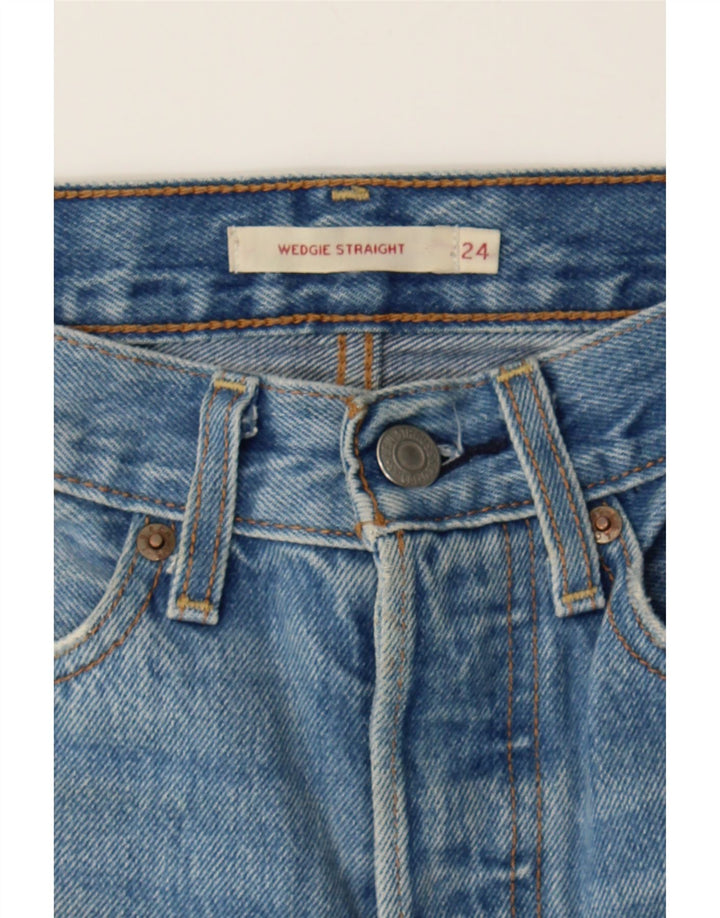 LEVI'S Womens Wedgie Straight Jeans W24 L26 Blue Cotton Vintage Levi's and Second-Hand Levi's from Messina Hembry 