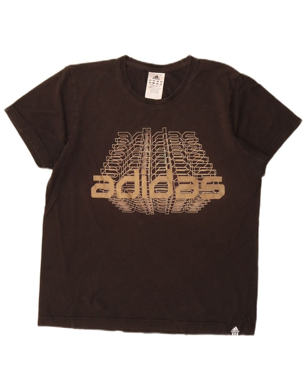 Adidas T-shirt graphique pour hommes, petit haut en coton noir