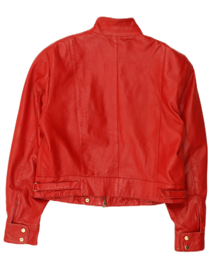 Yuppie Veste en cuir courte pour femme EU 40 Rouge moyen