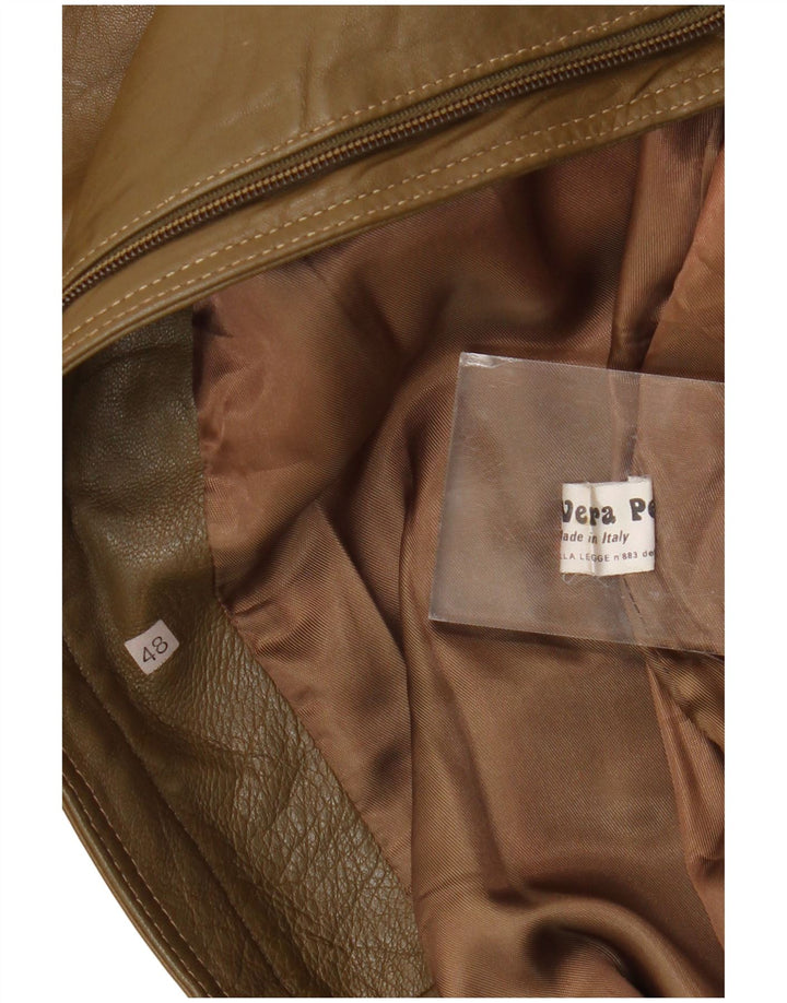 Veste en cuir homme vintage IT 48 Cuir vert moyen