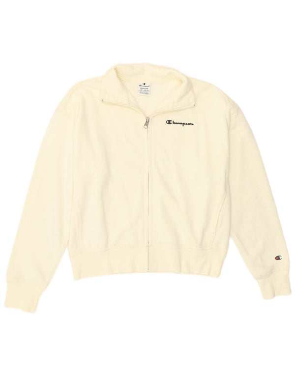 Champion Veste de survêtement courte coupe ample pour femme UK 14 Medium Off White