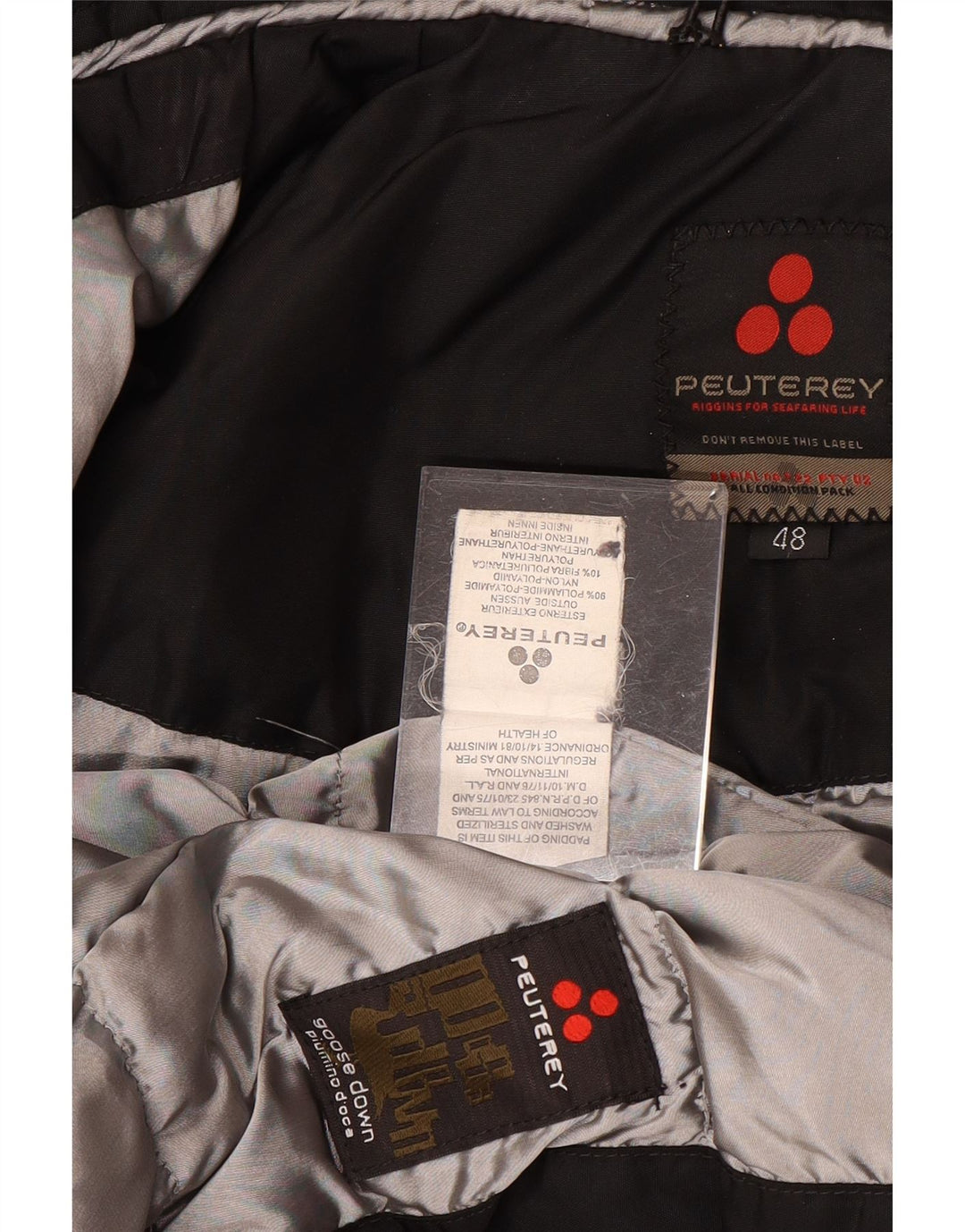PEUTEREY Manteau matelassé à capuche IT 48 XL Noir Polyamide