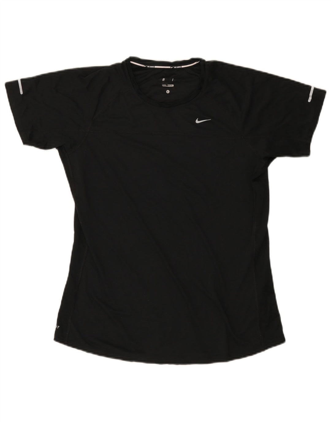 NIKE T-shirt Dri Fit pour femme UK 14 Large Noir