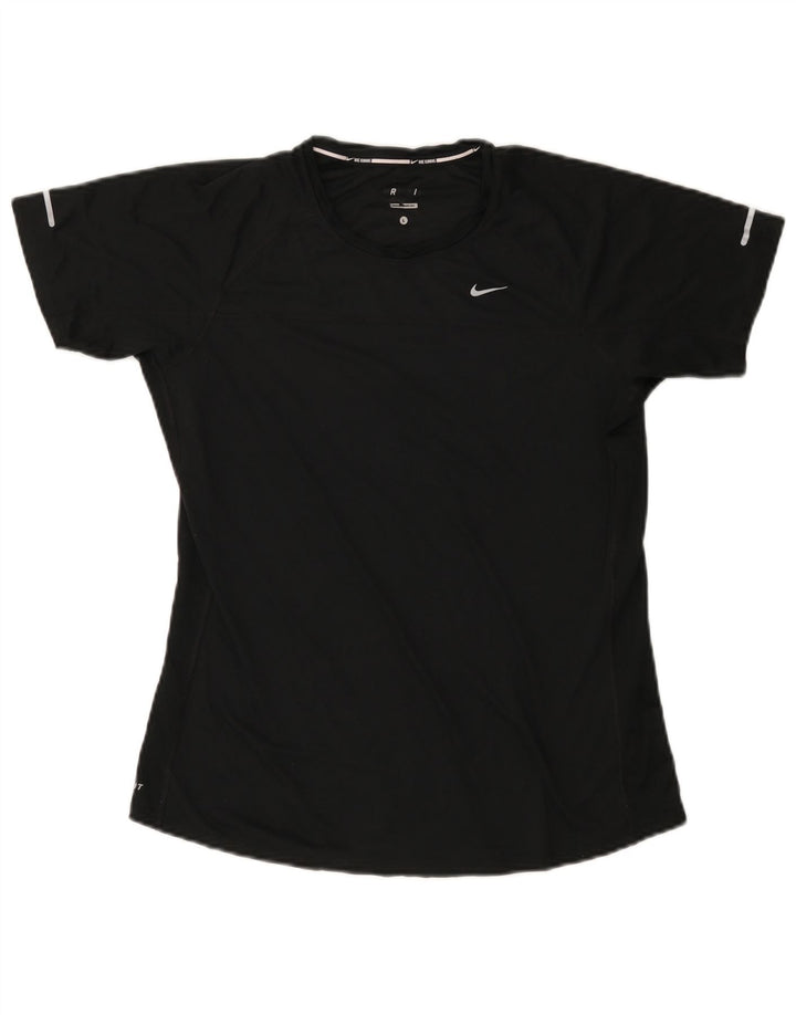 NIKE T-shirt Dri Fit pour femme UK 14 Large Noir