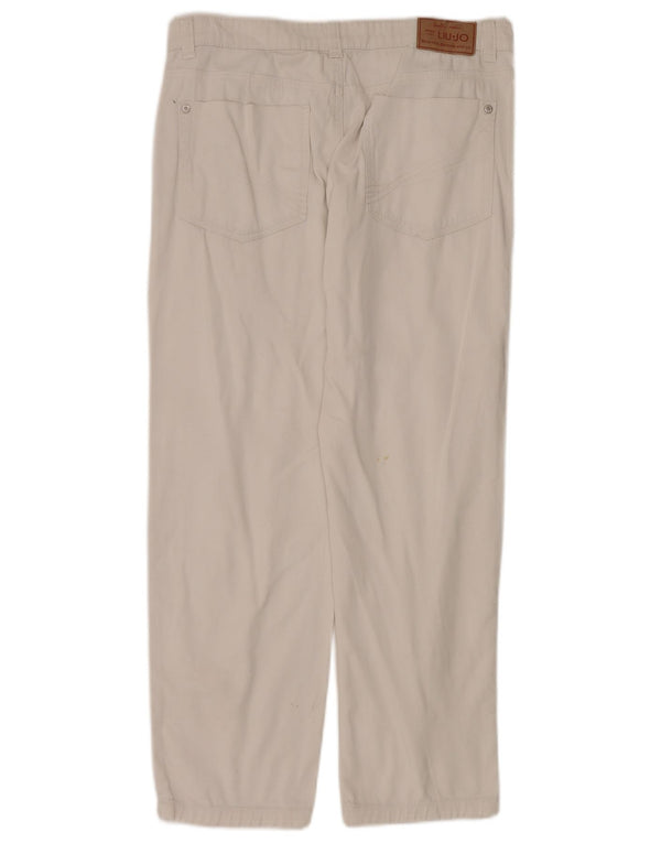 Liu Jo Pantalon décontracté droit pour fille 13-14 ans W30 L27 Coton beige