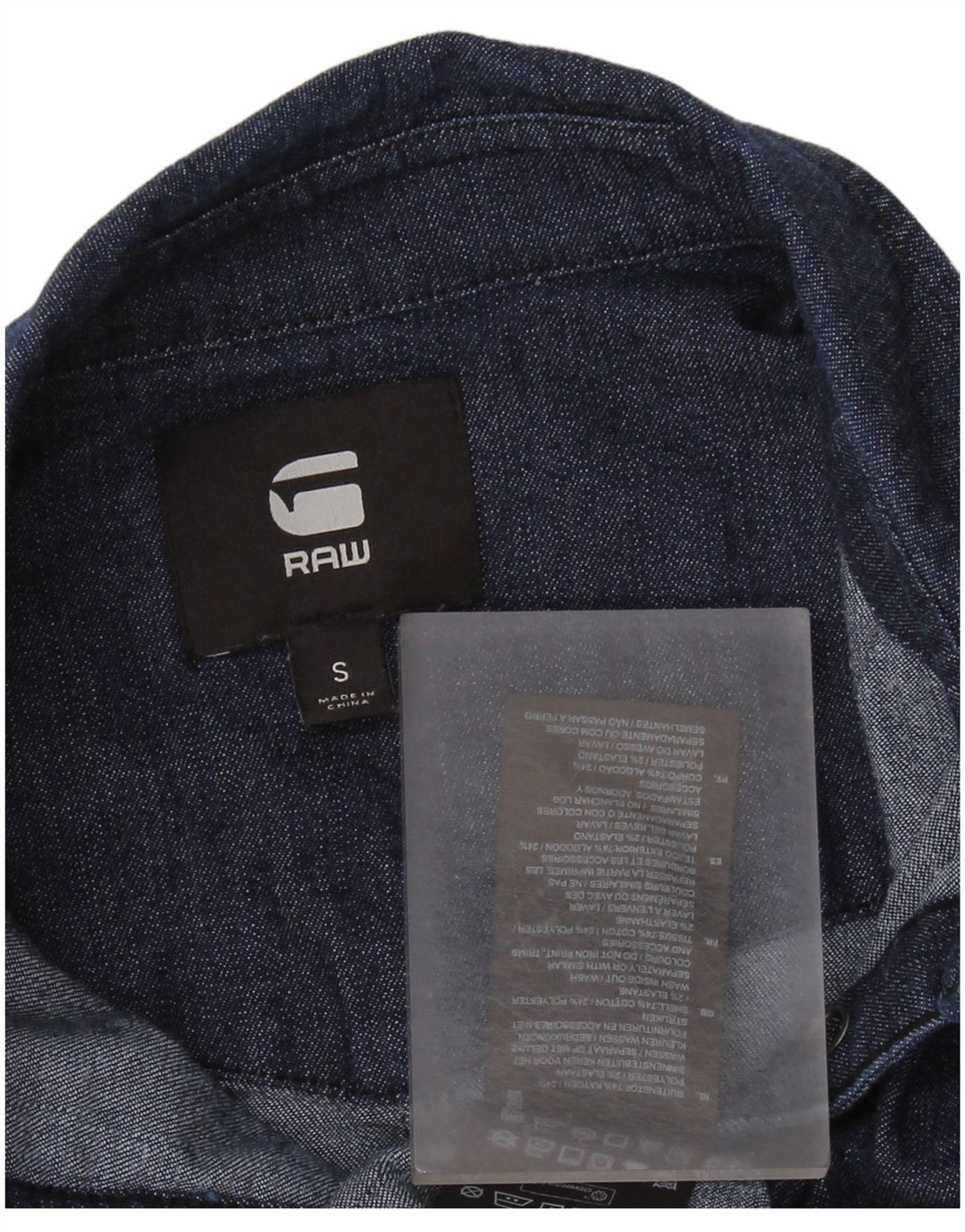 G-Star Chemisier en jean à volants sur le devant pour femme UK 10 Small Bleu marine en coton