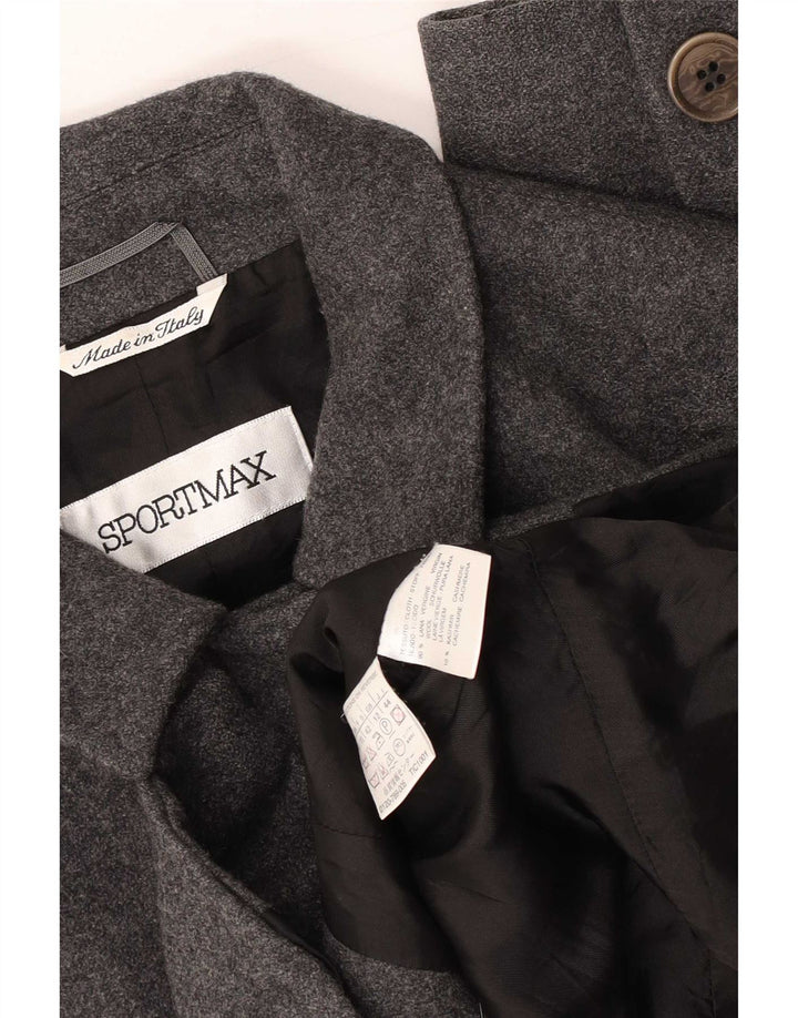 Sportmax Veste Blazer Femme UK 12 Gris Moyen Laine Classique