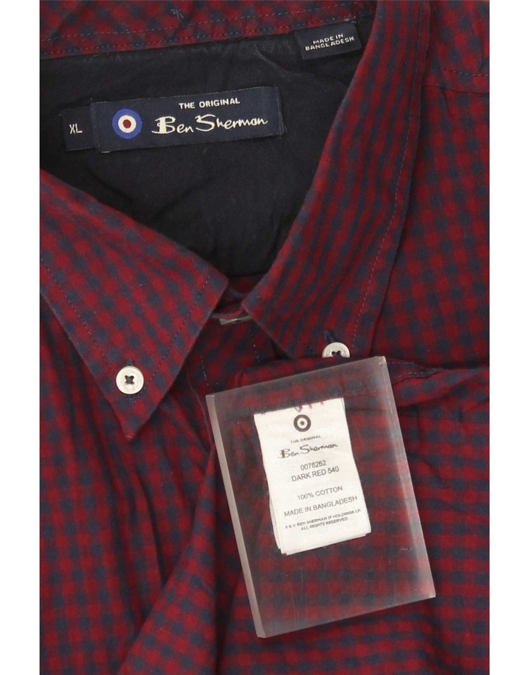 Ben Sherman Chemise Homme XL Rouge Vichy Coton