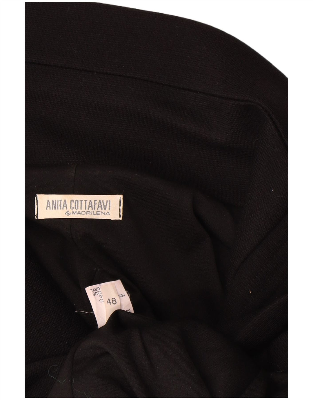 vintage Femme 1 Bouton Blazer Veste IT 48 XL Laine Noire