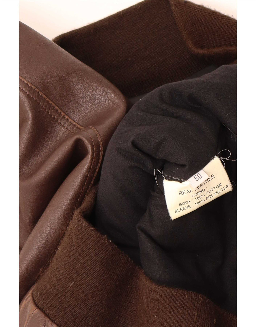 Veste en cuir militaire vintage pour homme IT 50 Grand cuir marron